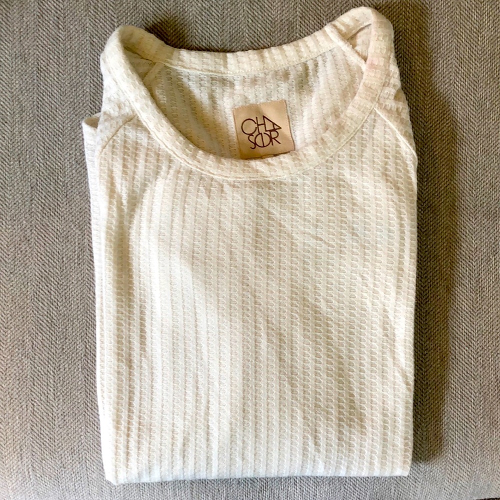 Off white waffle knit sweater
